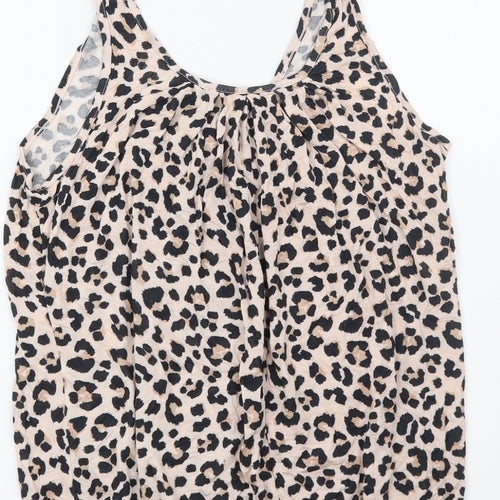 Very Womens Beige Animal Print  Basic Blouse Size 12