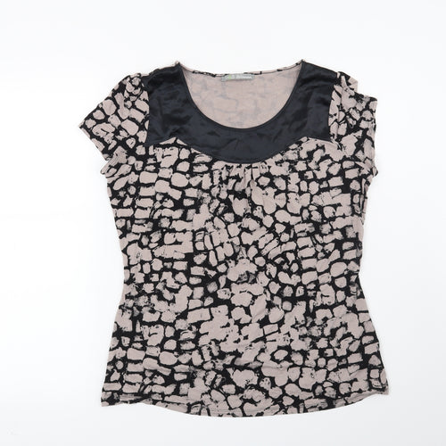 Marks and Spencer Womens Brown Geometric  Basic Blouse Size 12