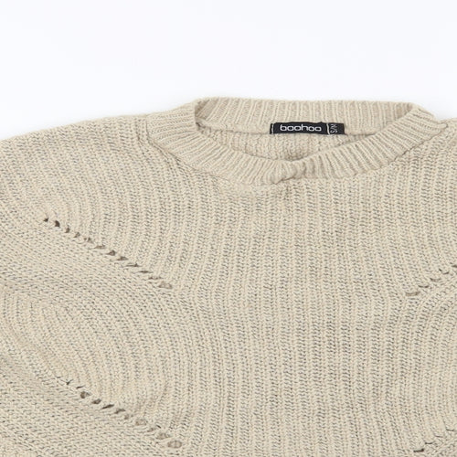 Boohoo Womens Beige   Pullover Jumper Size S