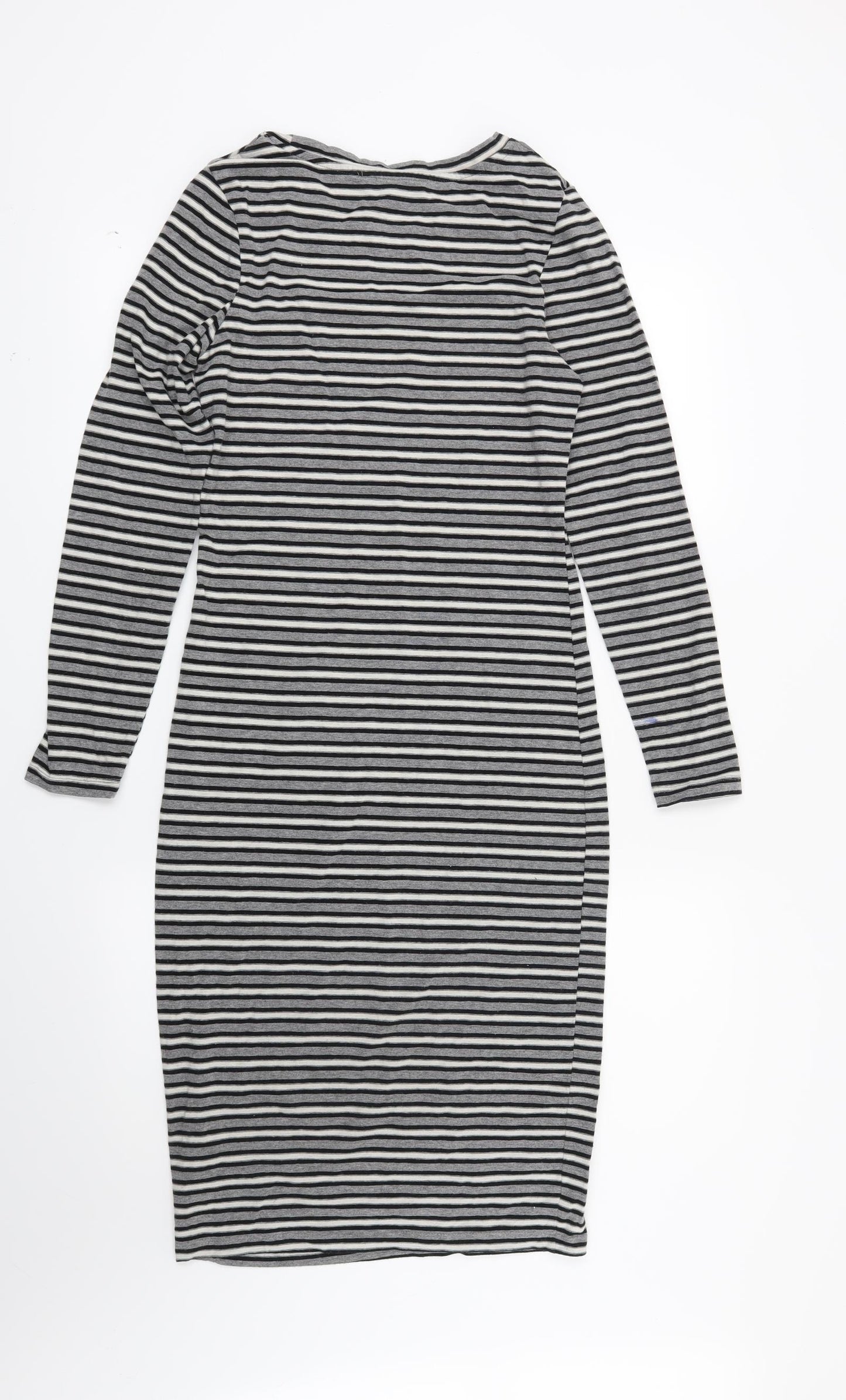 Primark Womens Grey Striped  T-Shirt Dress  Size 10