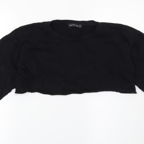 PRETTYLITTLETHING Womens Black   Pullover Sweatshirt Size 6