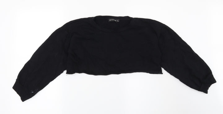 PRETTYLITTLETHING Womens Black Pullover Sweatshirt Size 6