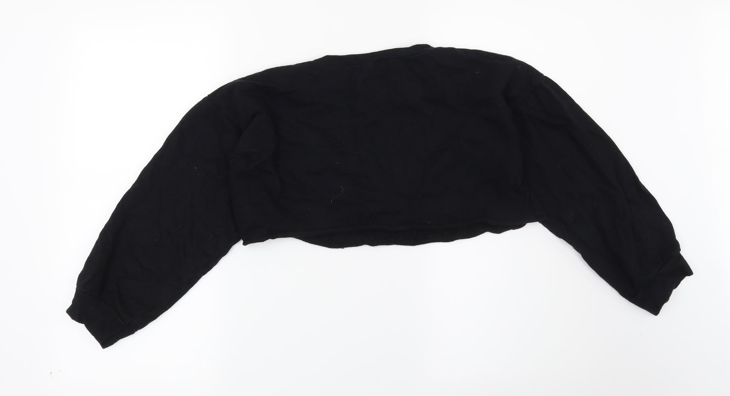 PRETTYLITTLETHING Womens Black   Pullover Sweatshirt Size 6