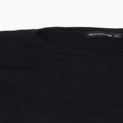 PRETTYLITTLETHING Womens Black   Pullover Sweatshirt Size 6