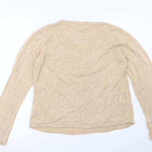 Reflect Womens Beige Geometric  Pullover Jumper Size L