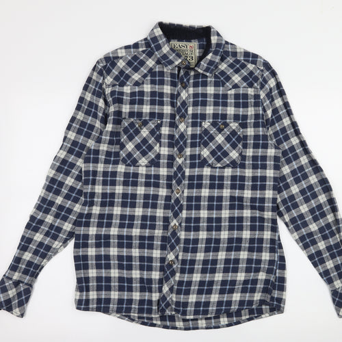 Easy Mens Black    Button-Up Size M