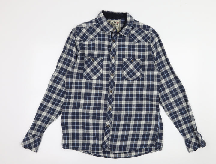 Easy Mens Black Button-Up Size M