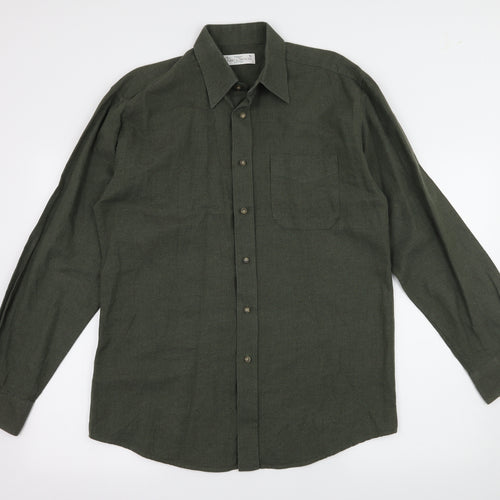 Marks and Spencer Mens Green    Dress Shirt Size 15