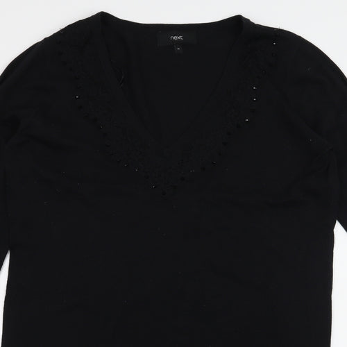 NEXT Womens Black  Knit Pullover Jumper Size 14