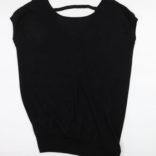 NEXT Womens Black  Knit Pullover Jumper Size 12  - cut out back