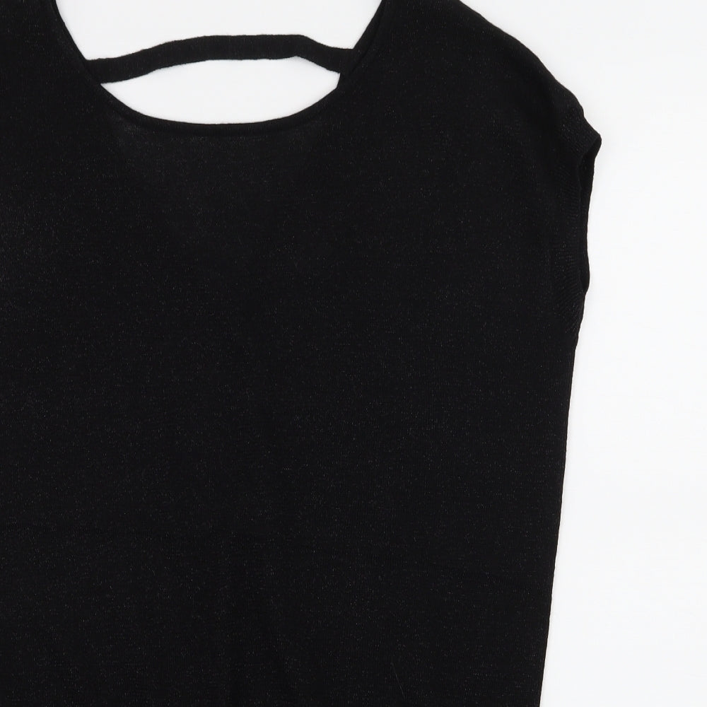 NEXT Womens Black  Knit Pullover Jumper Size 12  - cut out back