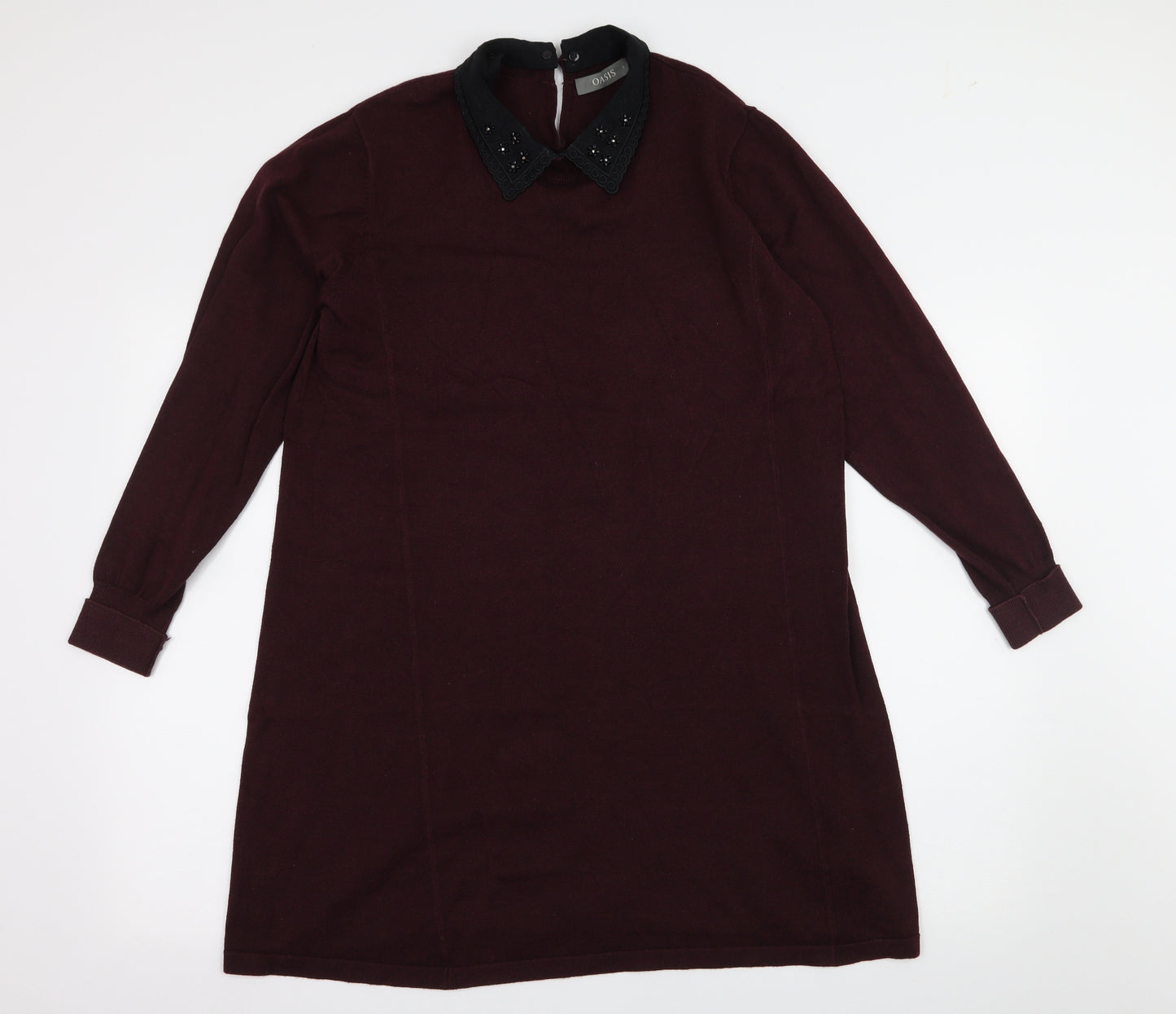 Oasis Womens Purple  Knit Jumper Dress  Size L
