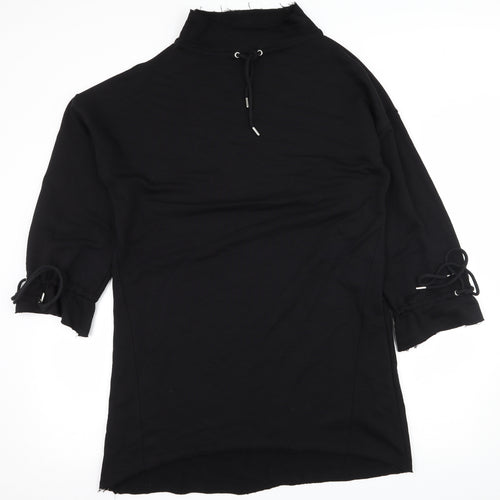 Topshop Womens Black  Jersey Jumper Dress  Size 8