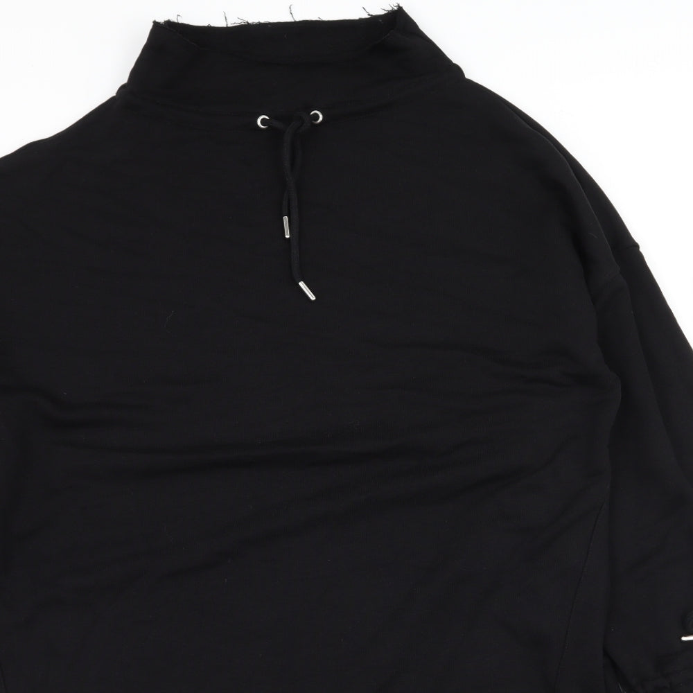 Topshop Womens Black  Jersey Jumper Dress  Size 8
