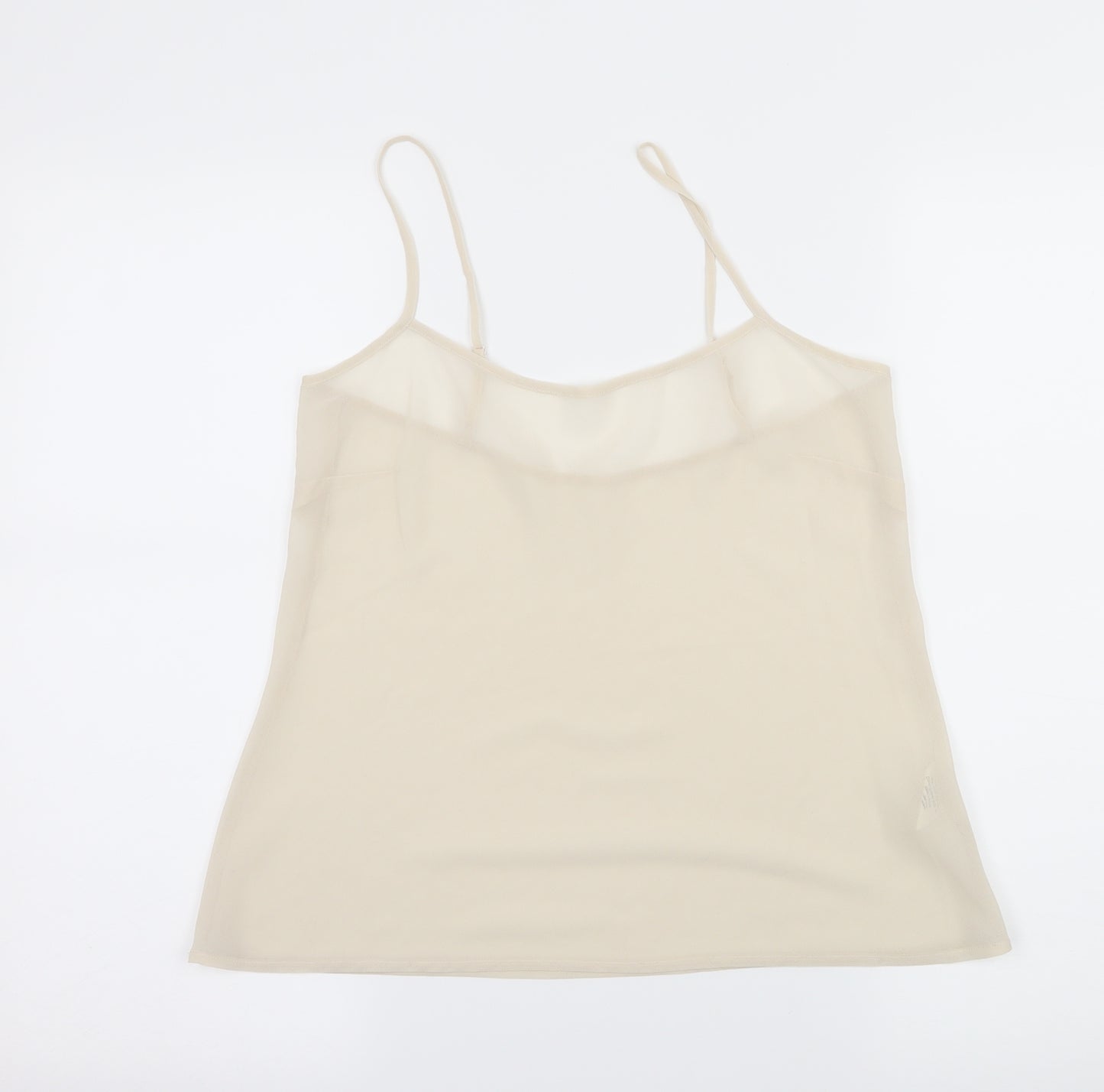 Preworn Womens Ivory  Chiffon Camisole Tank Size 10