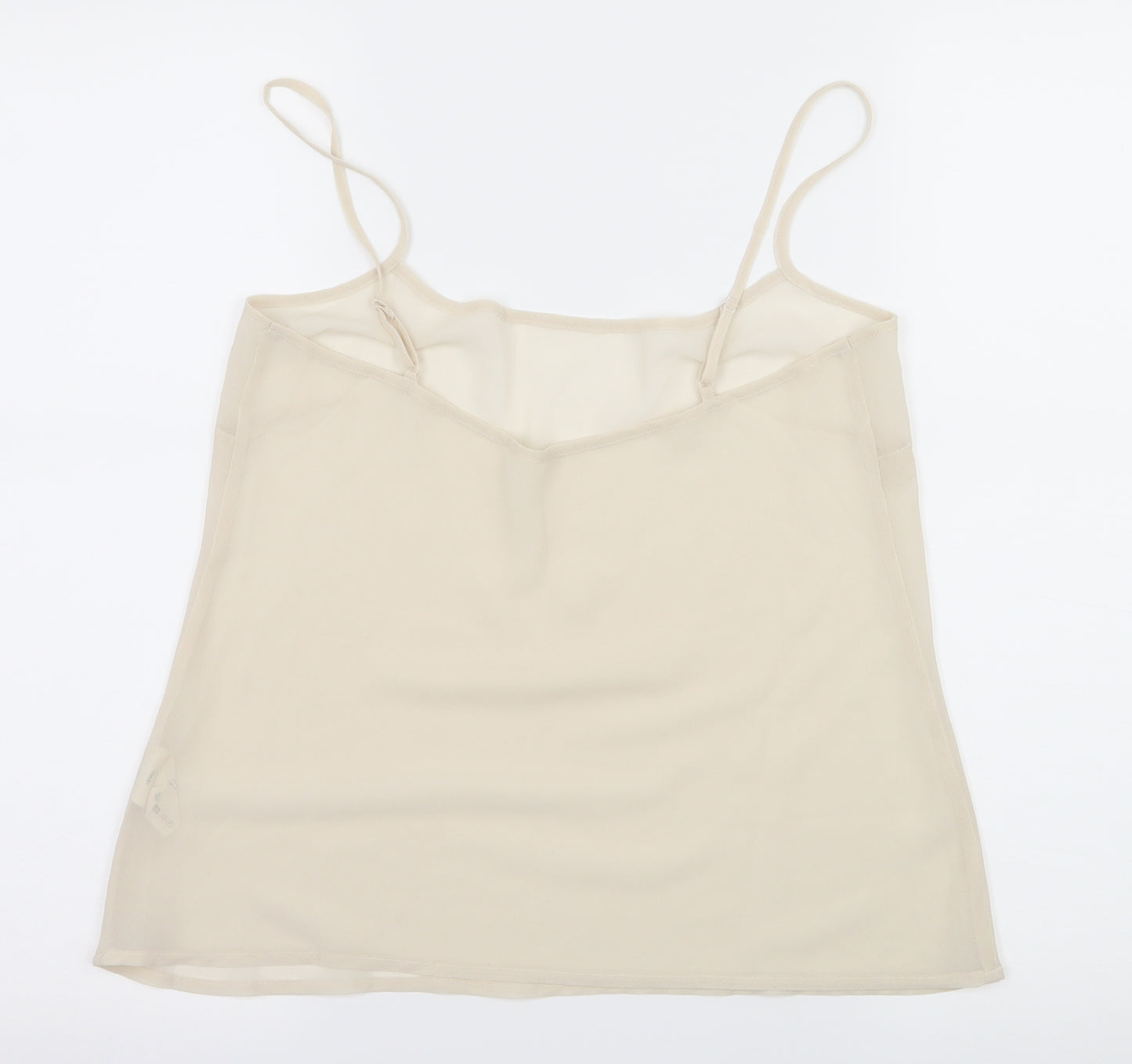 Preworn Womens Ivory  Chiffon Camisole Tank Size 10