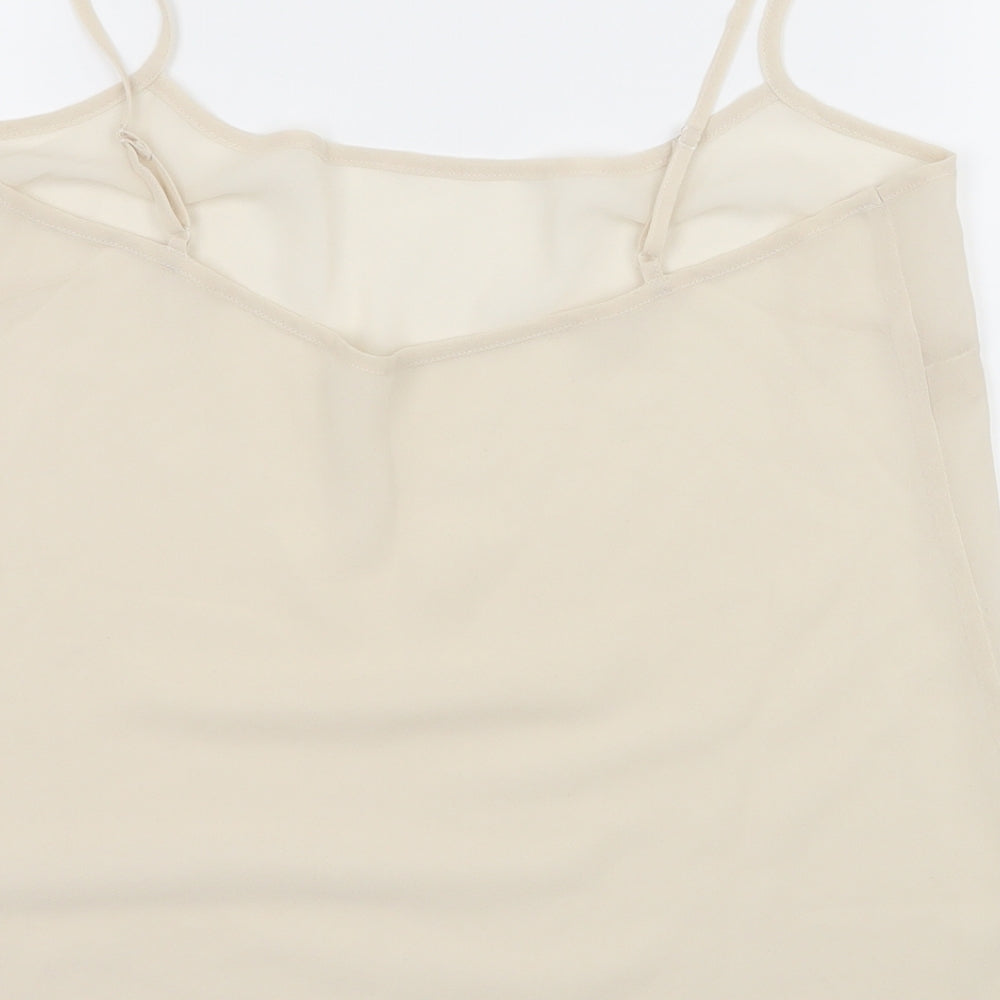 Preworn Womens Ivory  Chiffon Camisole Tank Size 10