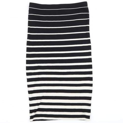 Sports Girl Womens Black Striped Jersey Straight & Pencil Skirt Size XS