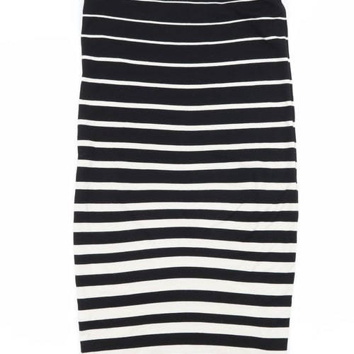 Sports Girl Womens Black Striped Jersey Straight & Pencil Skirt Size XS