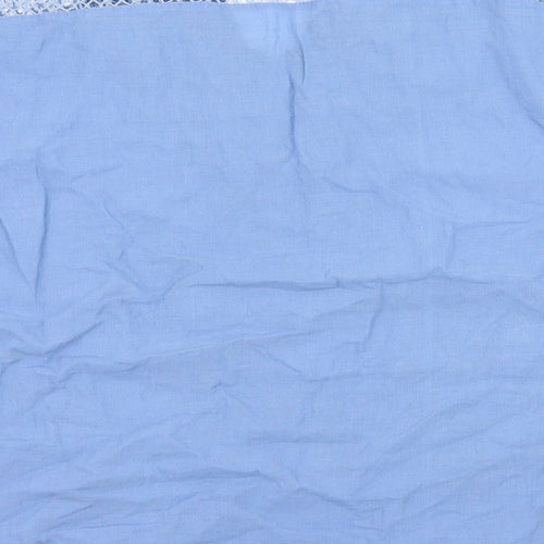 Preworn Womens Blue Floral Jersey Basic Blouse Size L