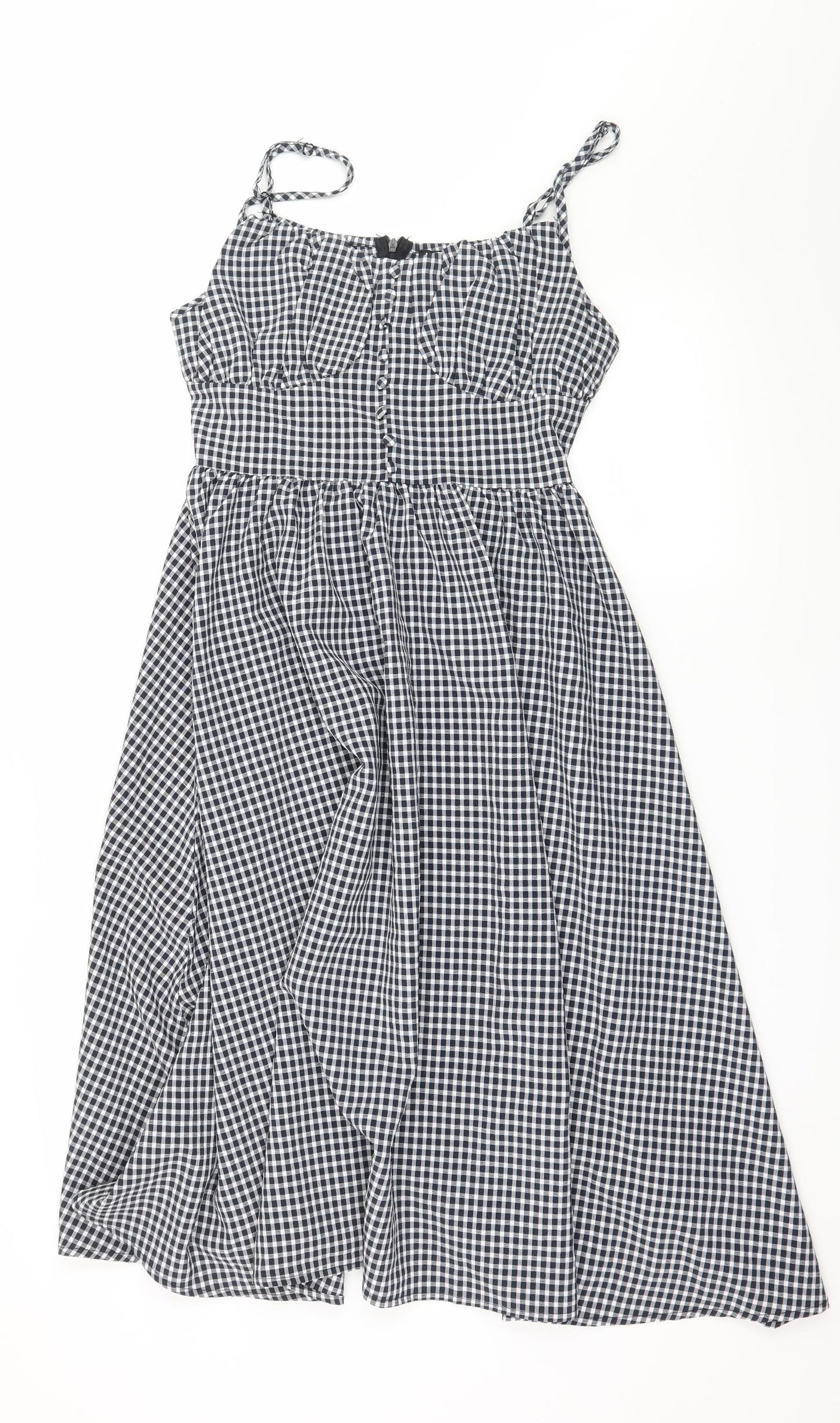 Nasty Gal Womens Blue Check  Fit & Flare  Size 4