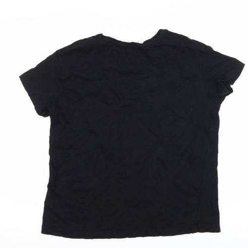 Pull&Bear Womens Black  Jersey Basic T-Shirt Size S  - I am important