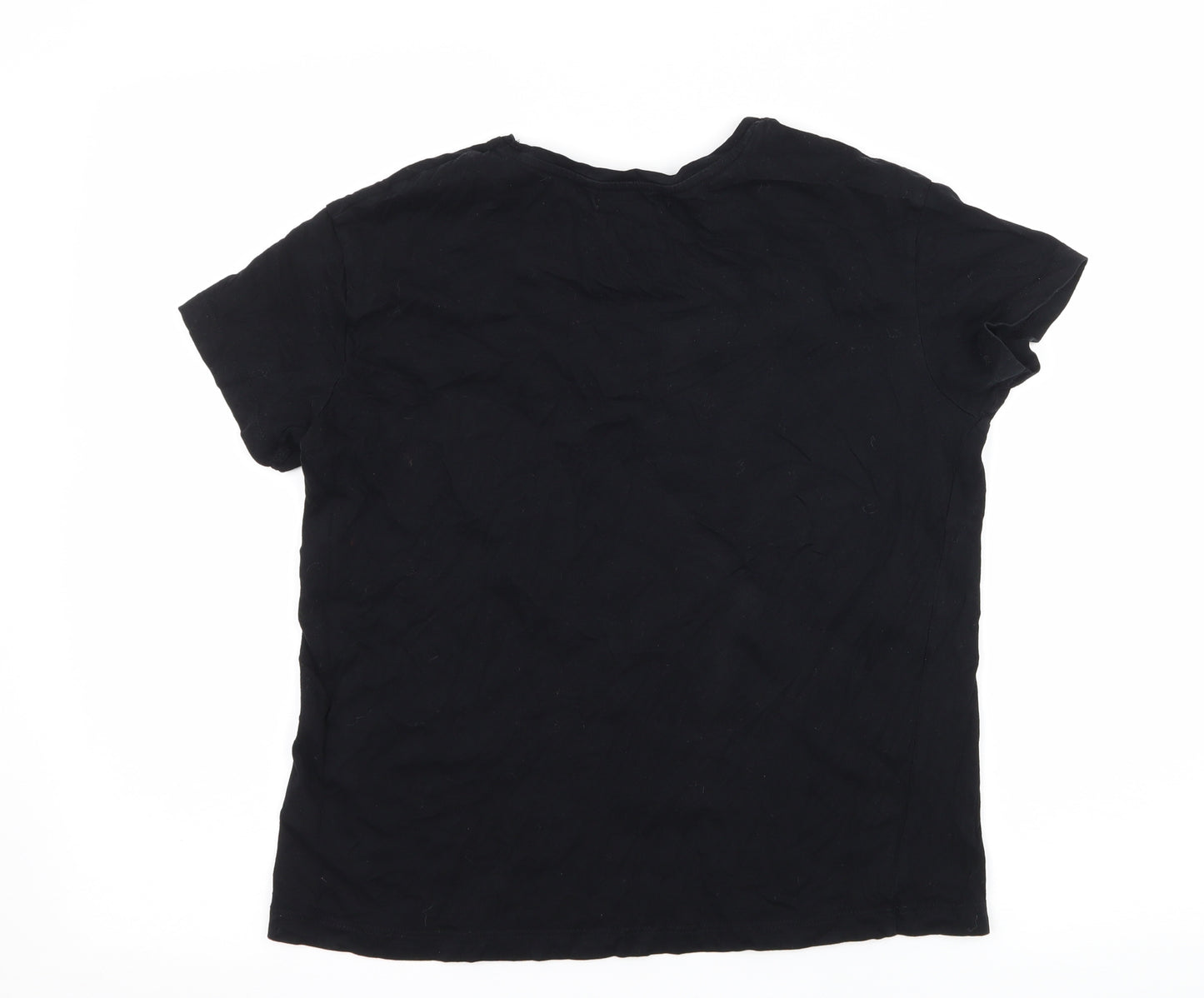 Pull&Bear Womens Black  Jersey Basic T-Shirt Size S  - I am important