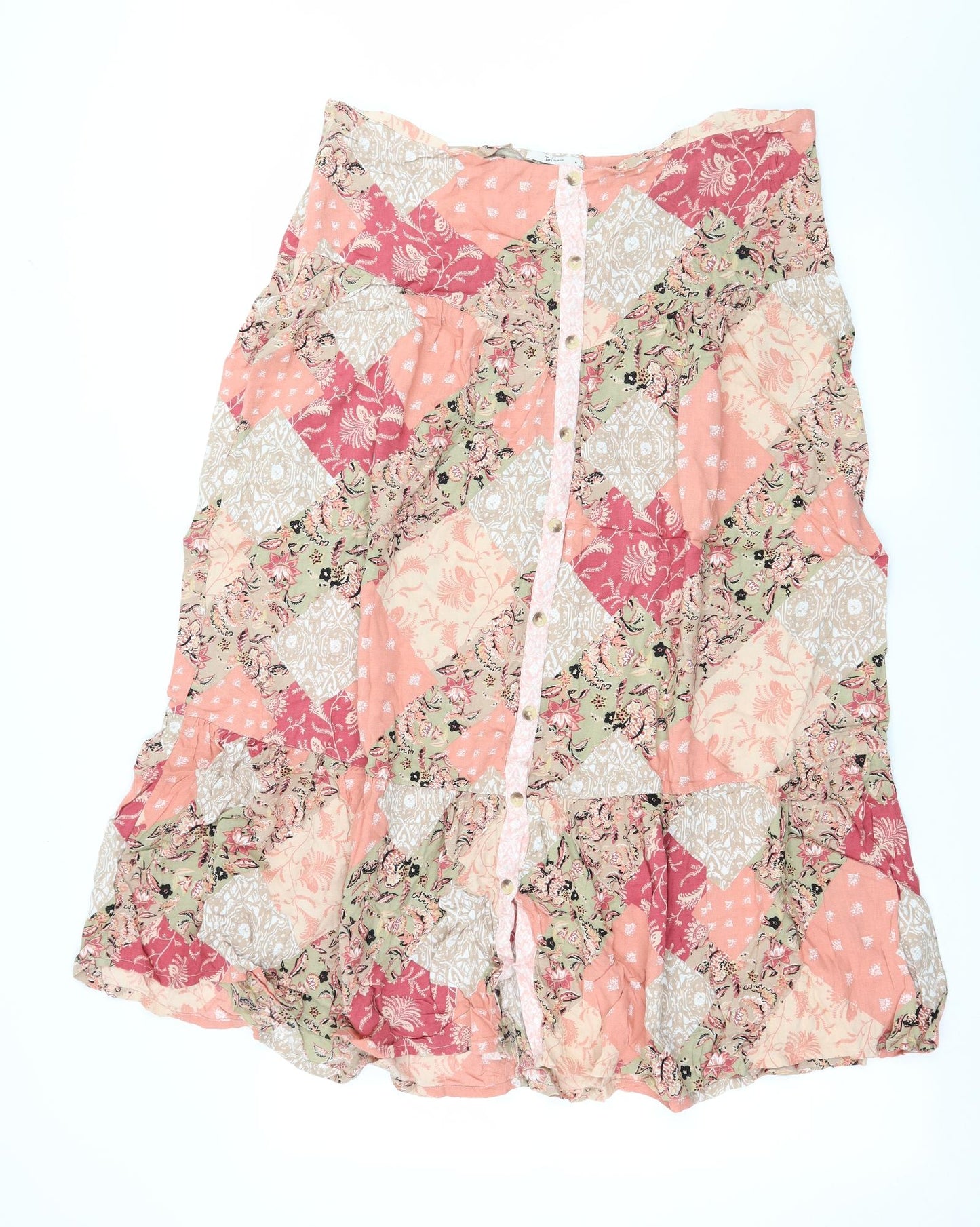TU Womens Pink Floral  Flare Skirt Size 16