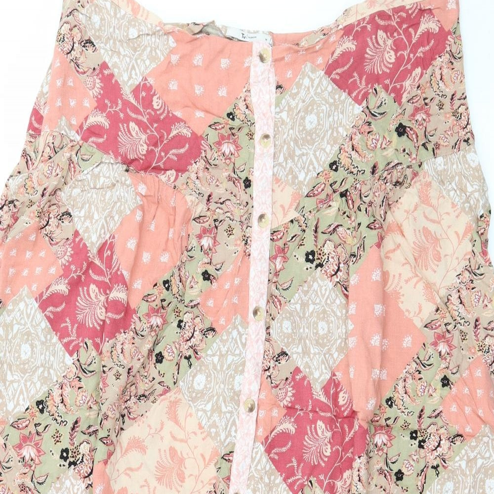 TU Womens Pink Floral  Flare Skirt Size 16