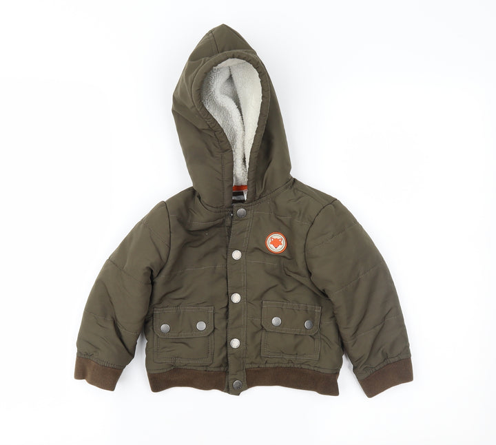 Little Me Boys Brown Puffer Jacket Jacket Size 2 Years
