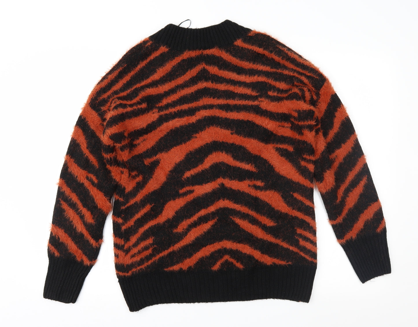 NEXT Womens Orange Animal Print Knit Pullover Jumper Size S