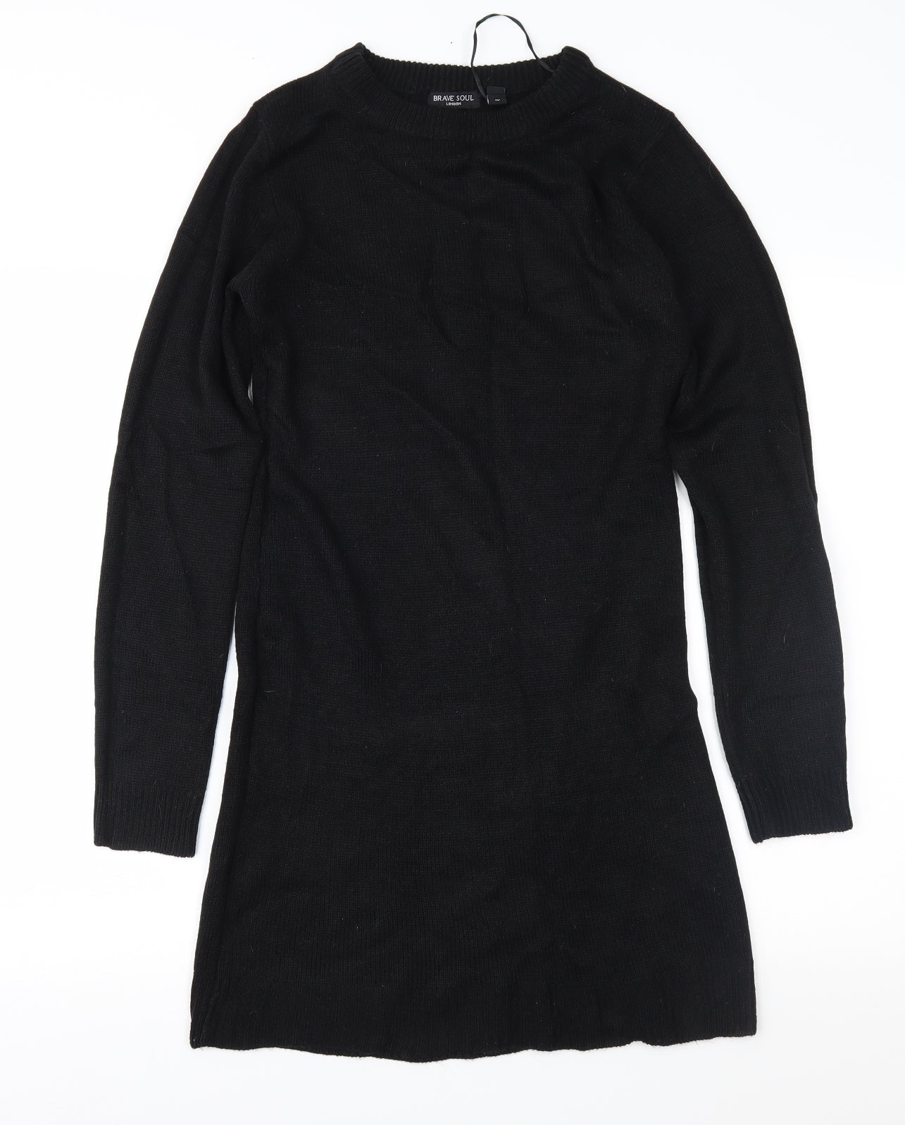 Brave Soul Womens Black  Knit Jumper Dress  Size 10