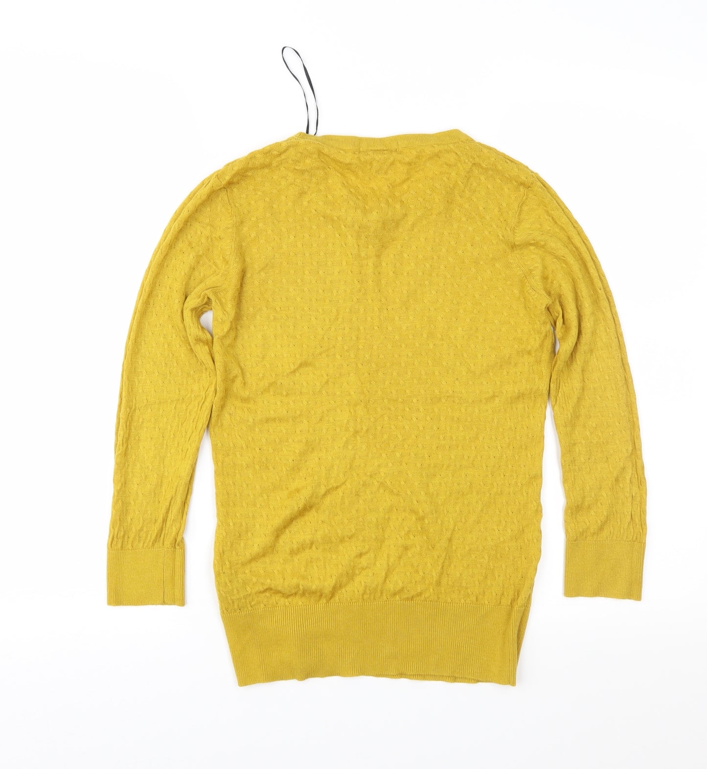 H&M Womens Yellow  Knit Pullover Jumper Size S