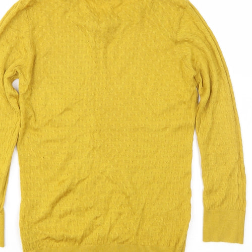 H&M Womens Yellow  Knit Pullover Jumper Size S