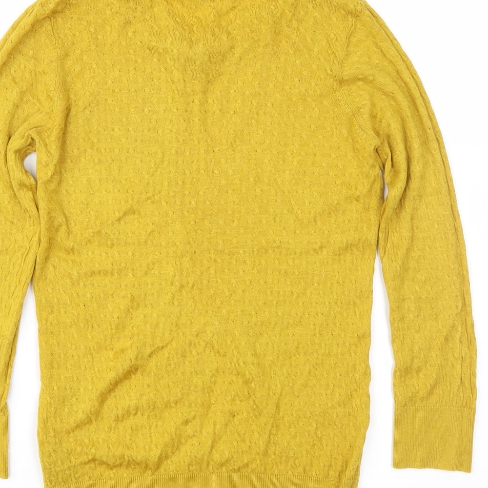 H&M Womens Yellow  Knit Pullover Jumper Size S