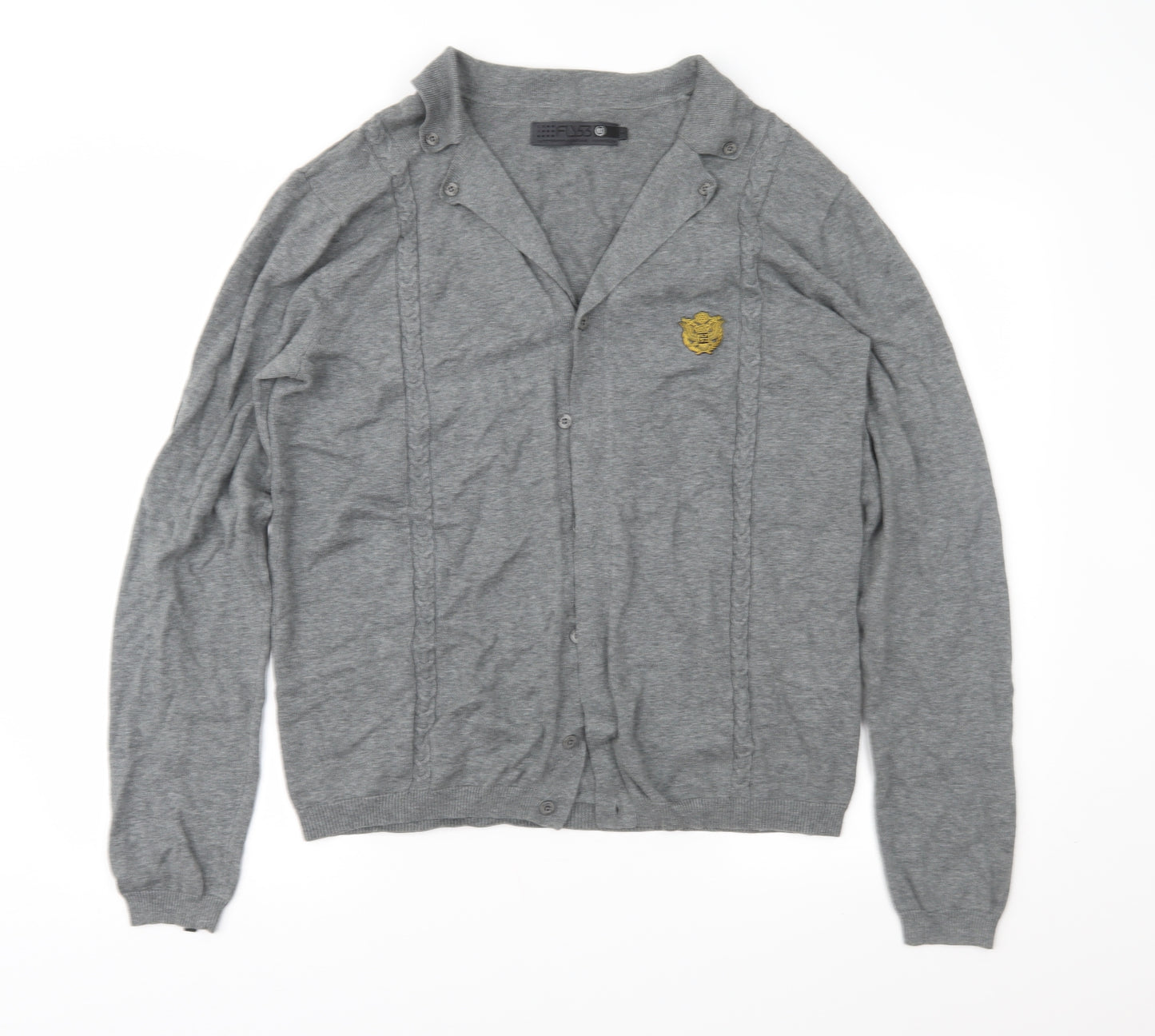 Fly 53 Mens Grey  Knit Cardigan Jumper Size L