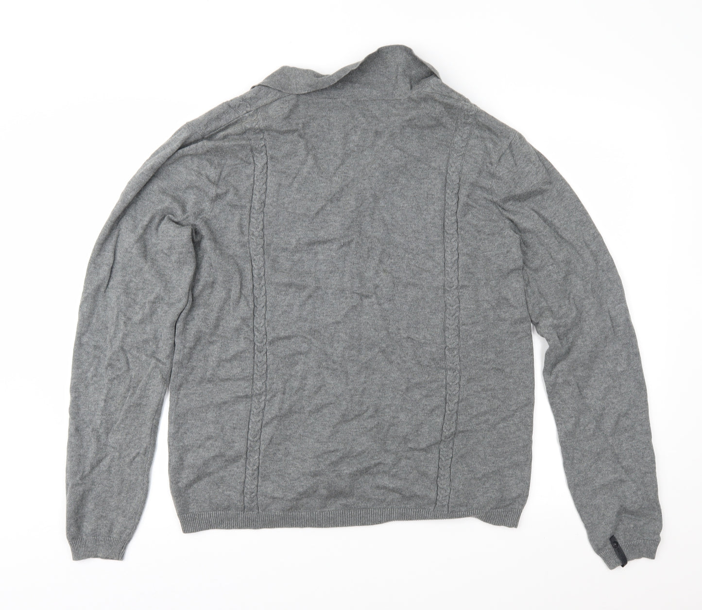 Fly 53 Mens Grey  Knit Cardigan Jumper Size L