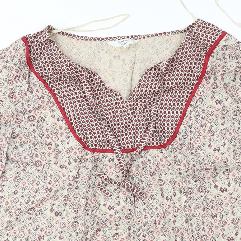 Joanna Hope Womens Brown Geometric  Basic Blouse Size 20