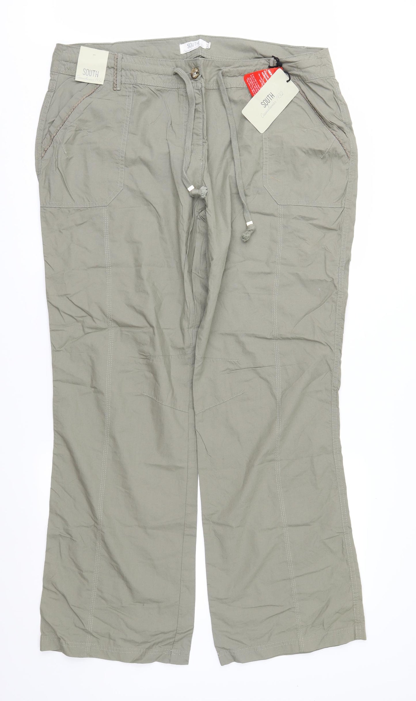 South Womens Green   Chino Trousers Size 18 L32 in