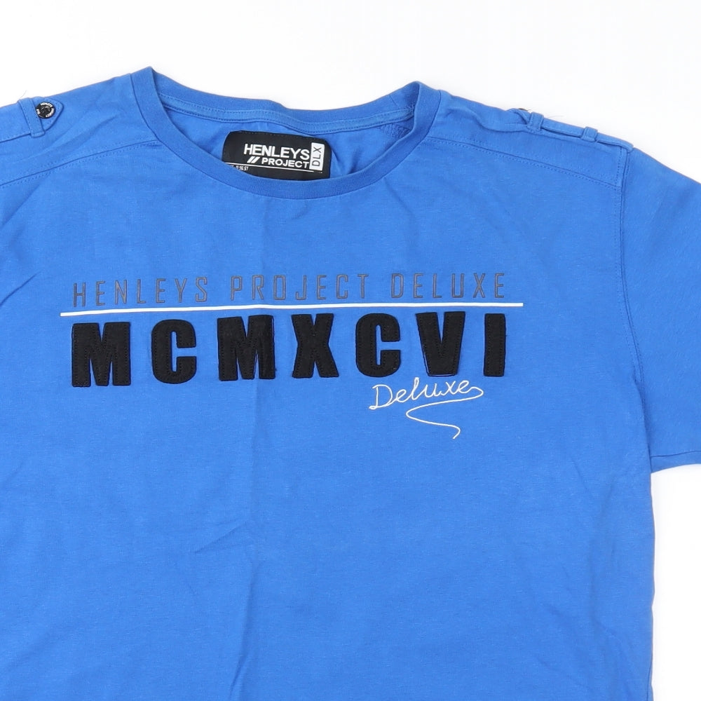 Henleys Mens Blue  Jersey  T-Shirt Size XL