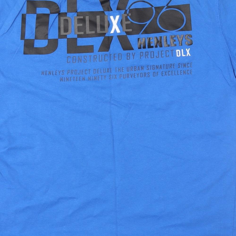 Henleys Mens Blue  Jersey  T-Shirt Size XL