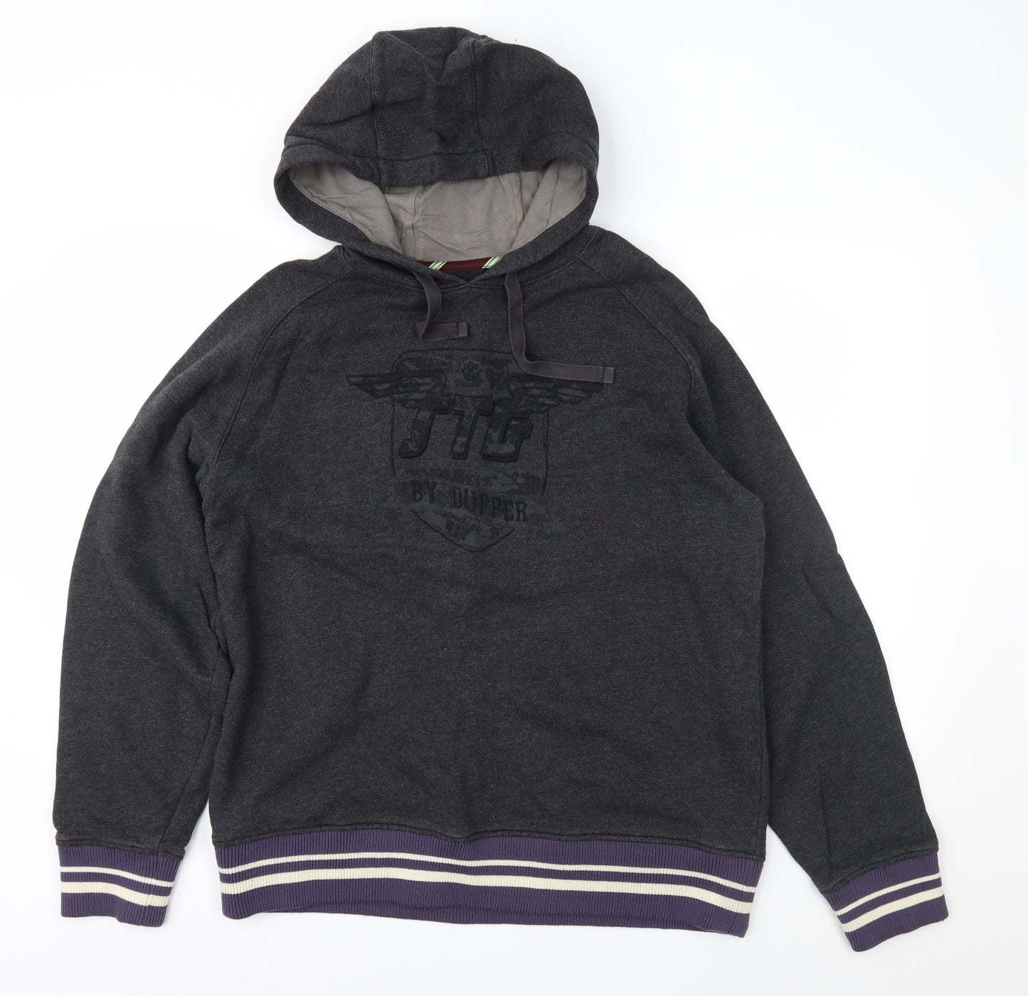 Duffer of St. George Mens Grey   Pullover Hoodie Size L