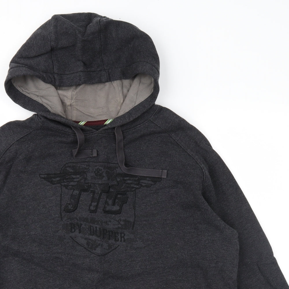 Duffer of St. George Mens Grey   Pullover Hoodie Size L