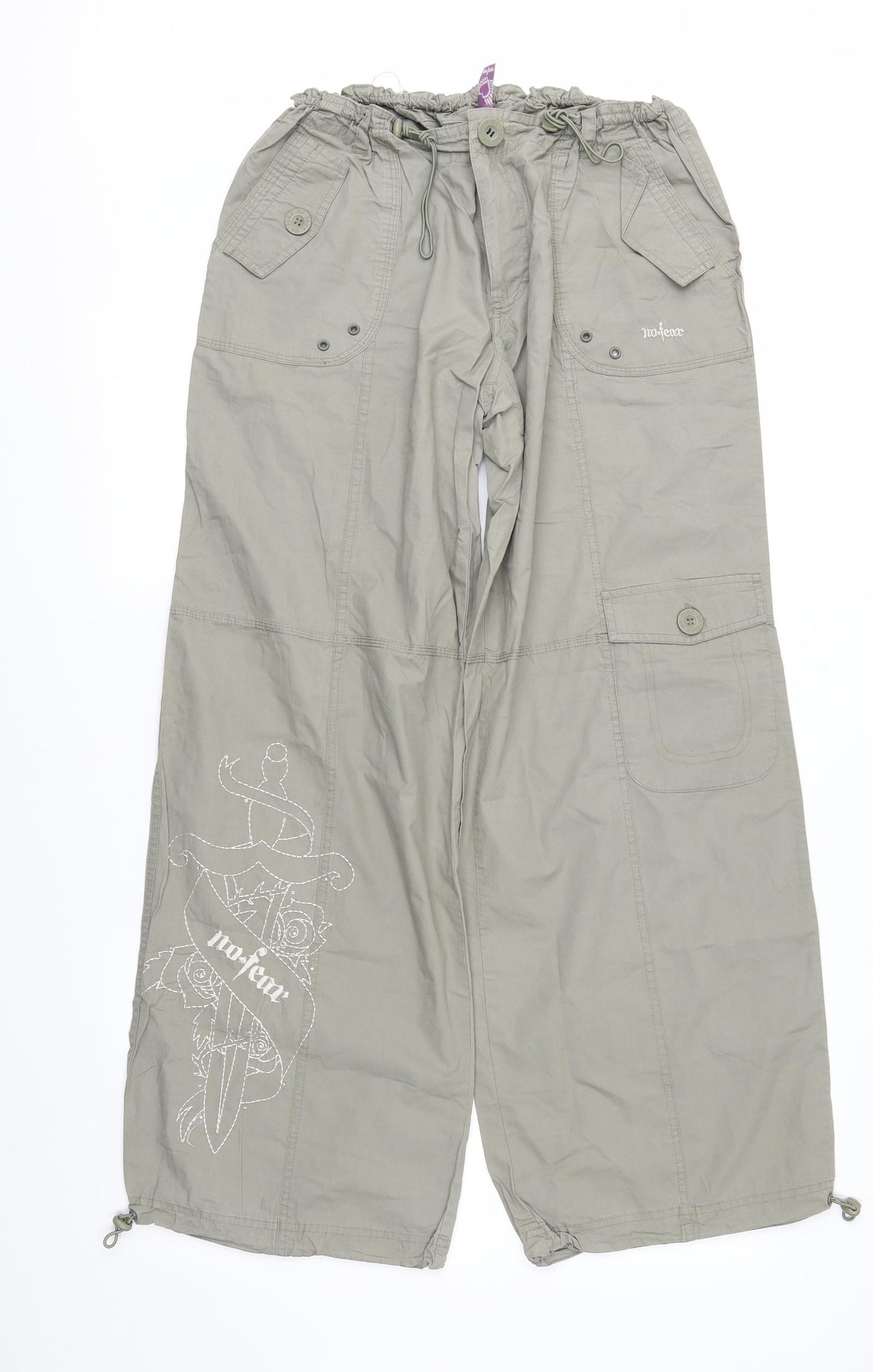 No Fear Womens Green   Cargo Trousers Size 18 L31 in