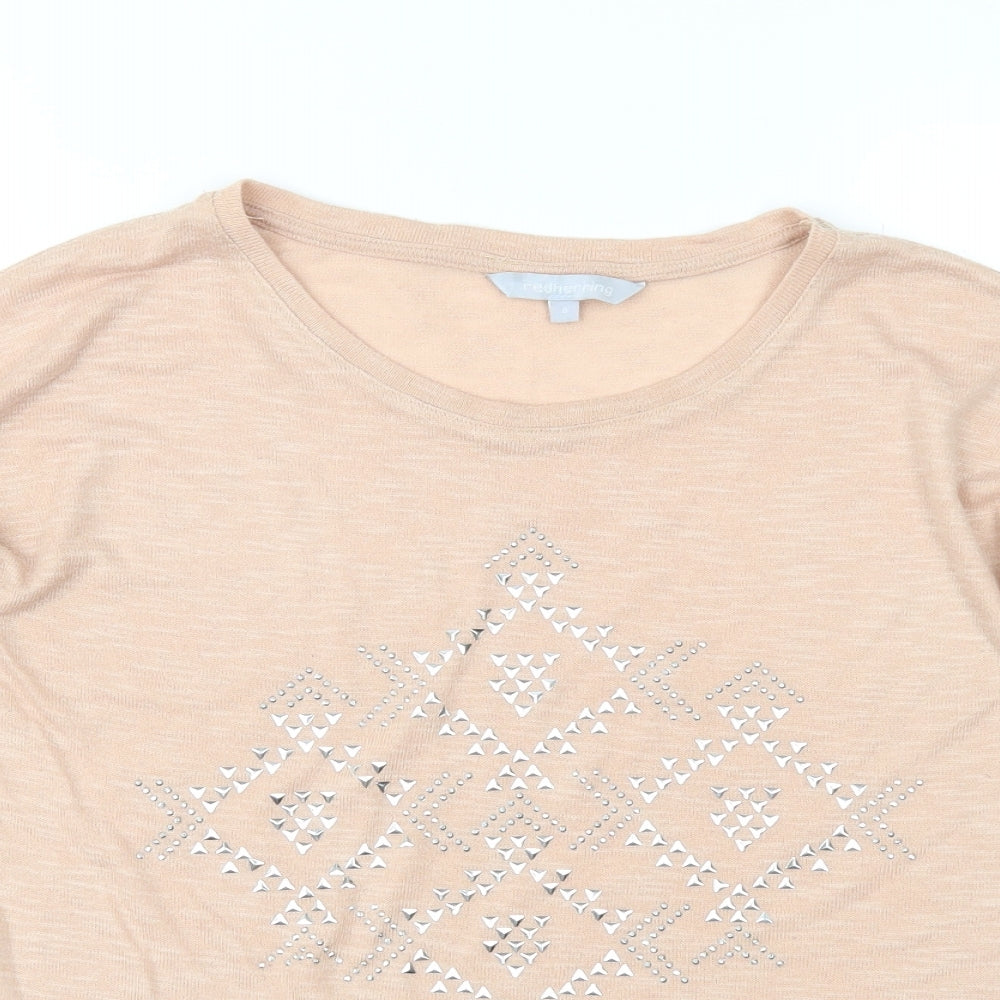 Red Herring Womens Pink Geometric Knit Pullover Jumper Size 8