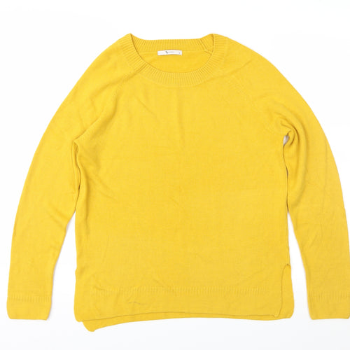 TU Womens Yellow  Knit Pullover Jumper Size 10