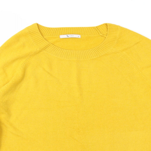 TU Womens Yellow  Knit Pullover Jumper Size 10
