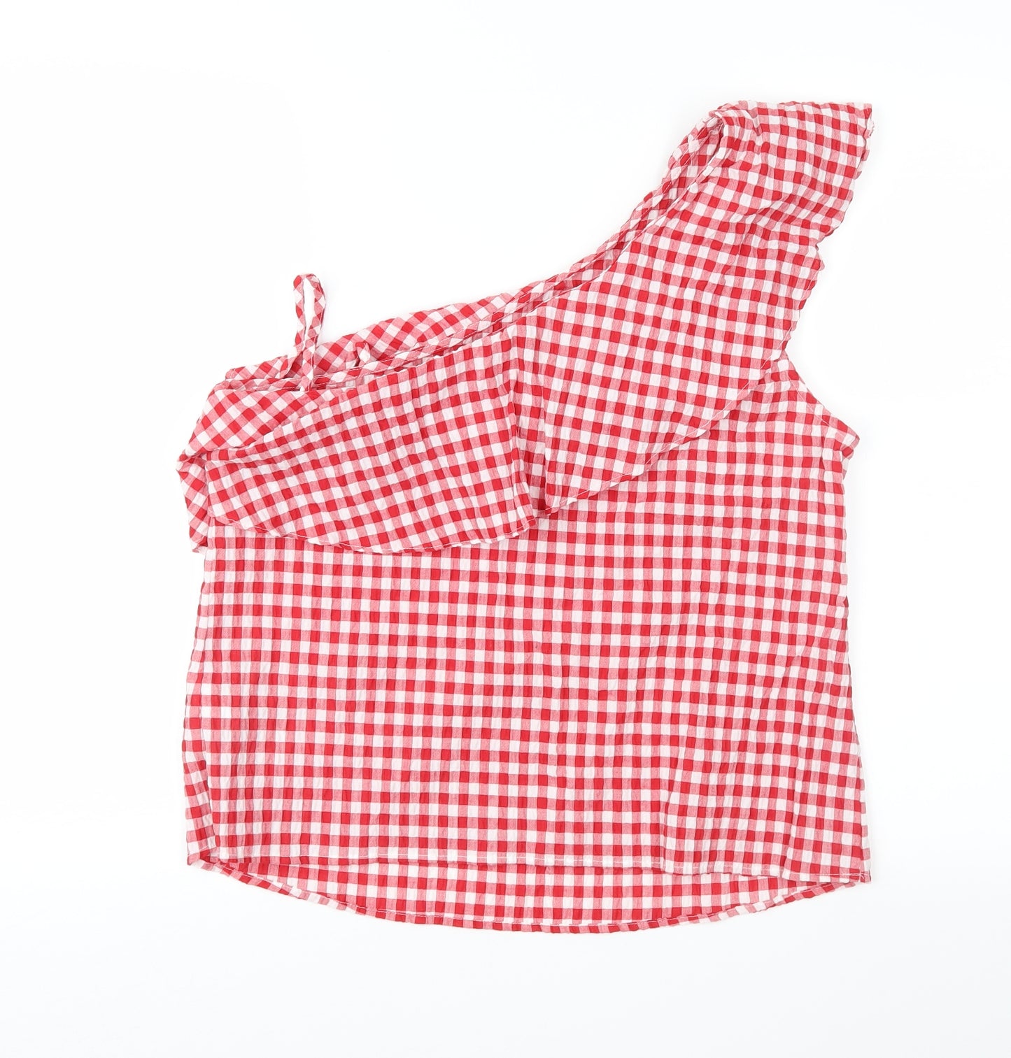 New Look Womens Red Check  Basic Blouse Size 14