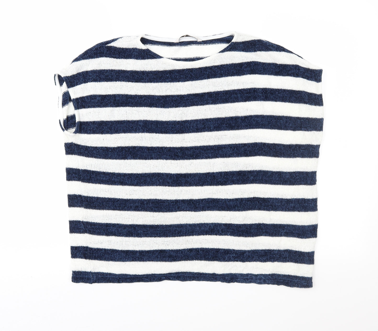 TU Womens Blue Striped Knit Pullover Jumper Size 14