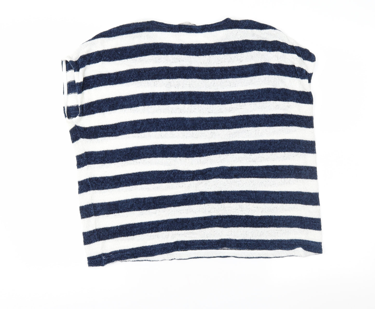 TU Womens Blue Striped Knit Pullover Jumper Size 14